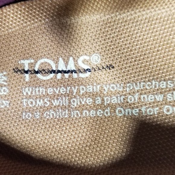 Toms Del Ray Sneaker, Black Cherry Textile, Womens Size 9.5 / 41 - Picture 10 of 11